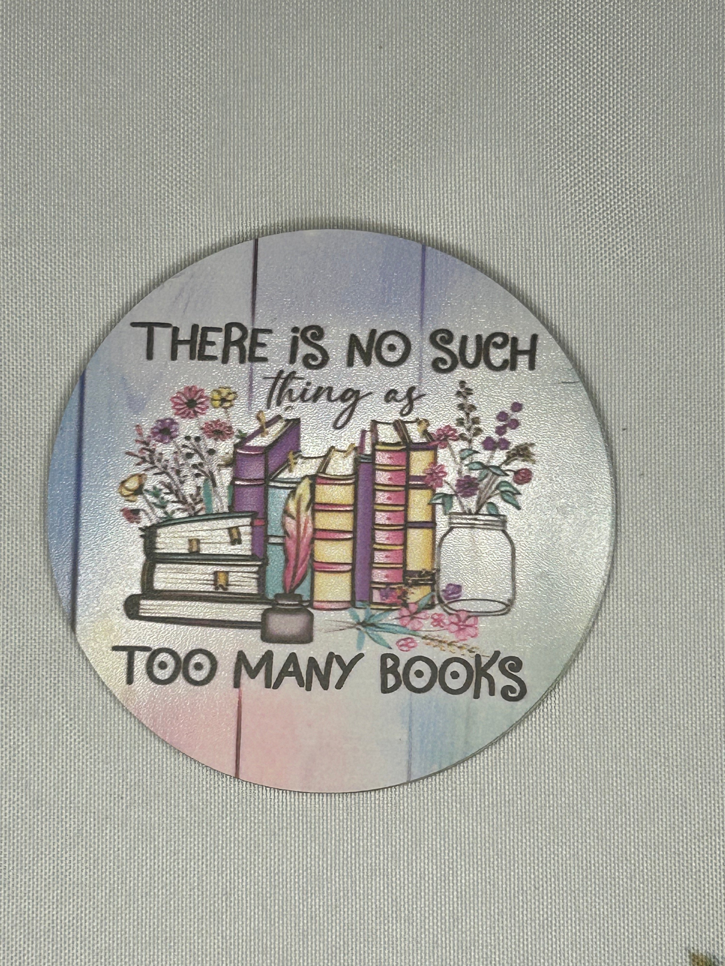Wooden book lover coaster pinky