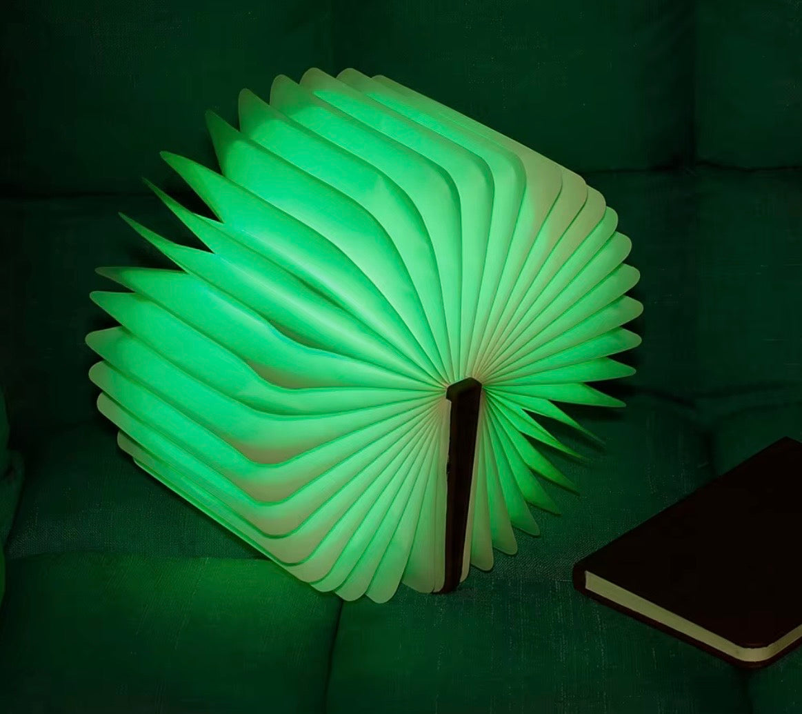 Wooden Book Lamp, Folding Magnetic Book Light, LED Ambient Lighting, (Maple)