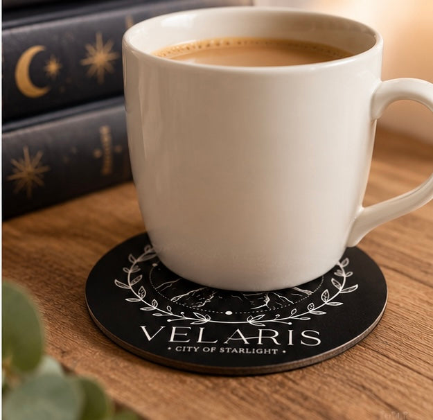 ACOTAR Velaris themed wooden coasters