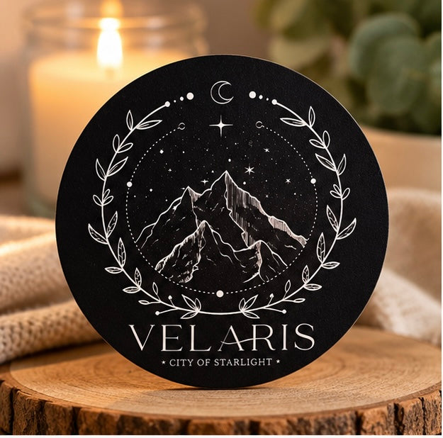 ACOTAR Velaris themed wooden coasters
