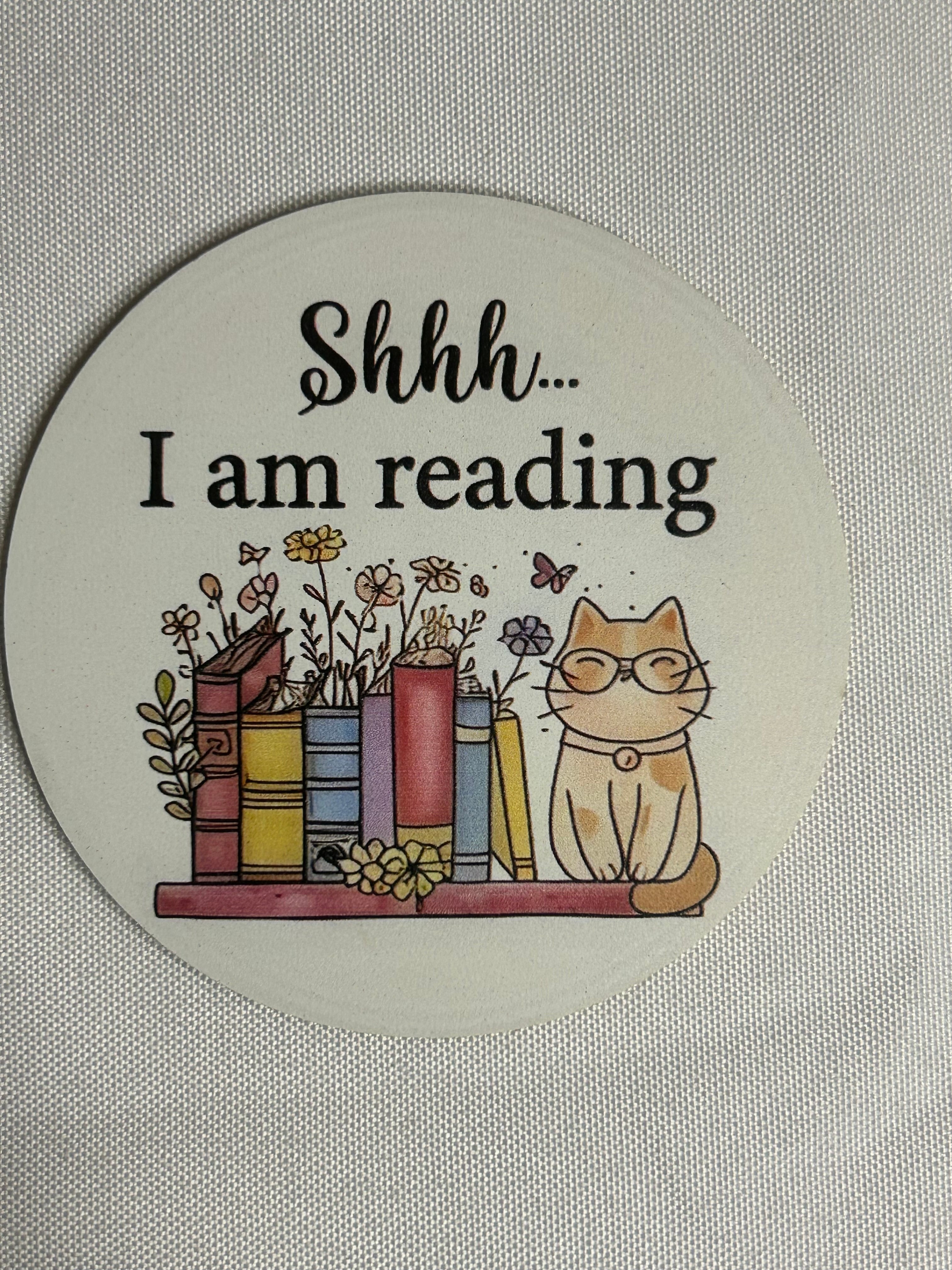 White book themed wooden coasters