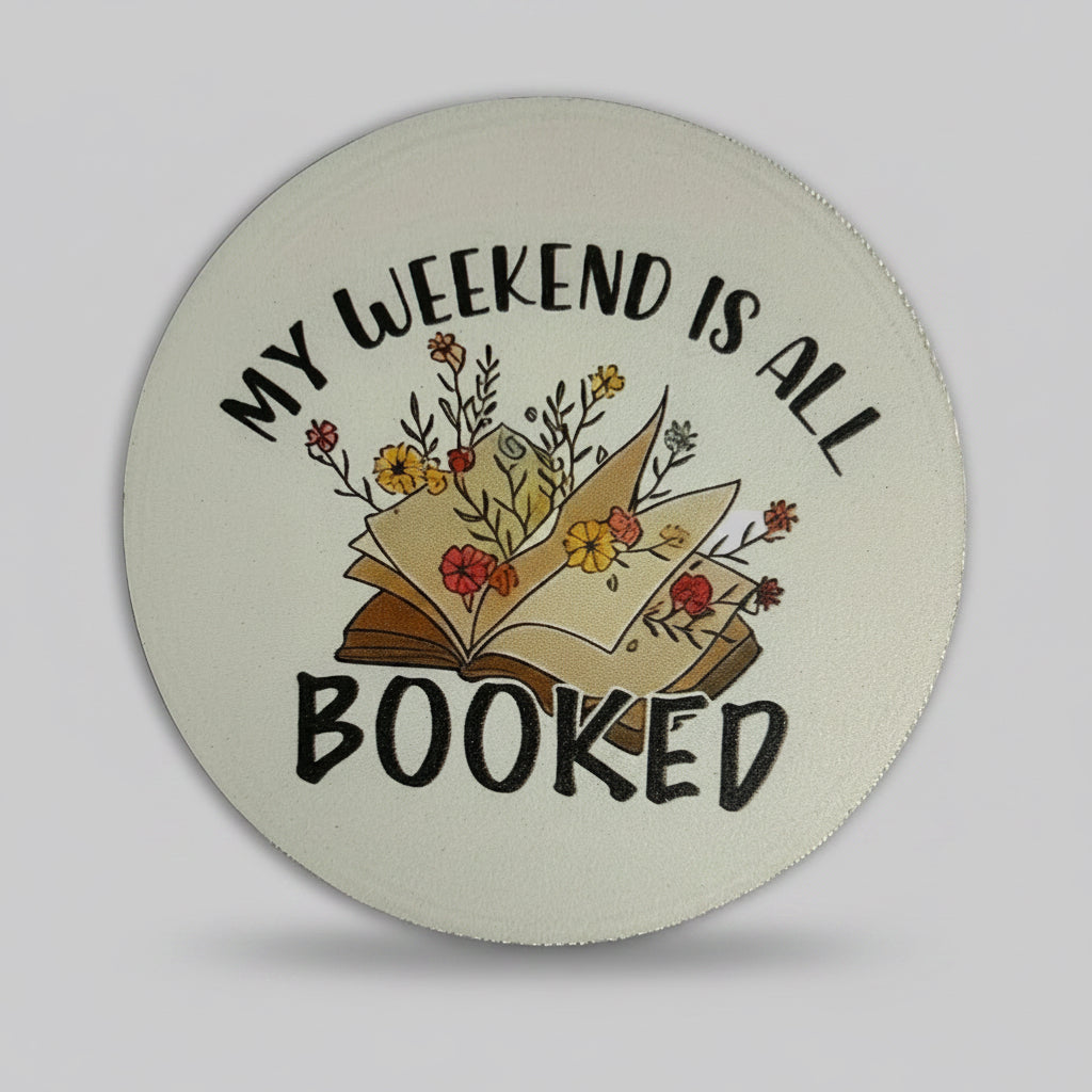 White book themed wooden coasters