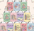 Can Sleeve - Colourful book lover thermal cooler sleeves - random colour