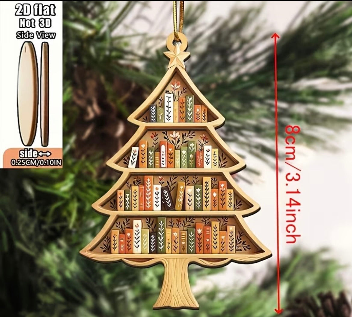 Christmas book lover hanging decorations