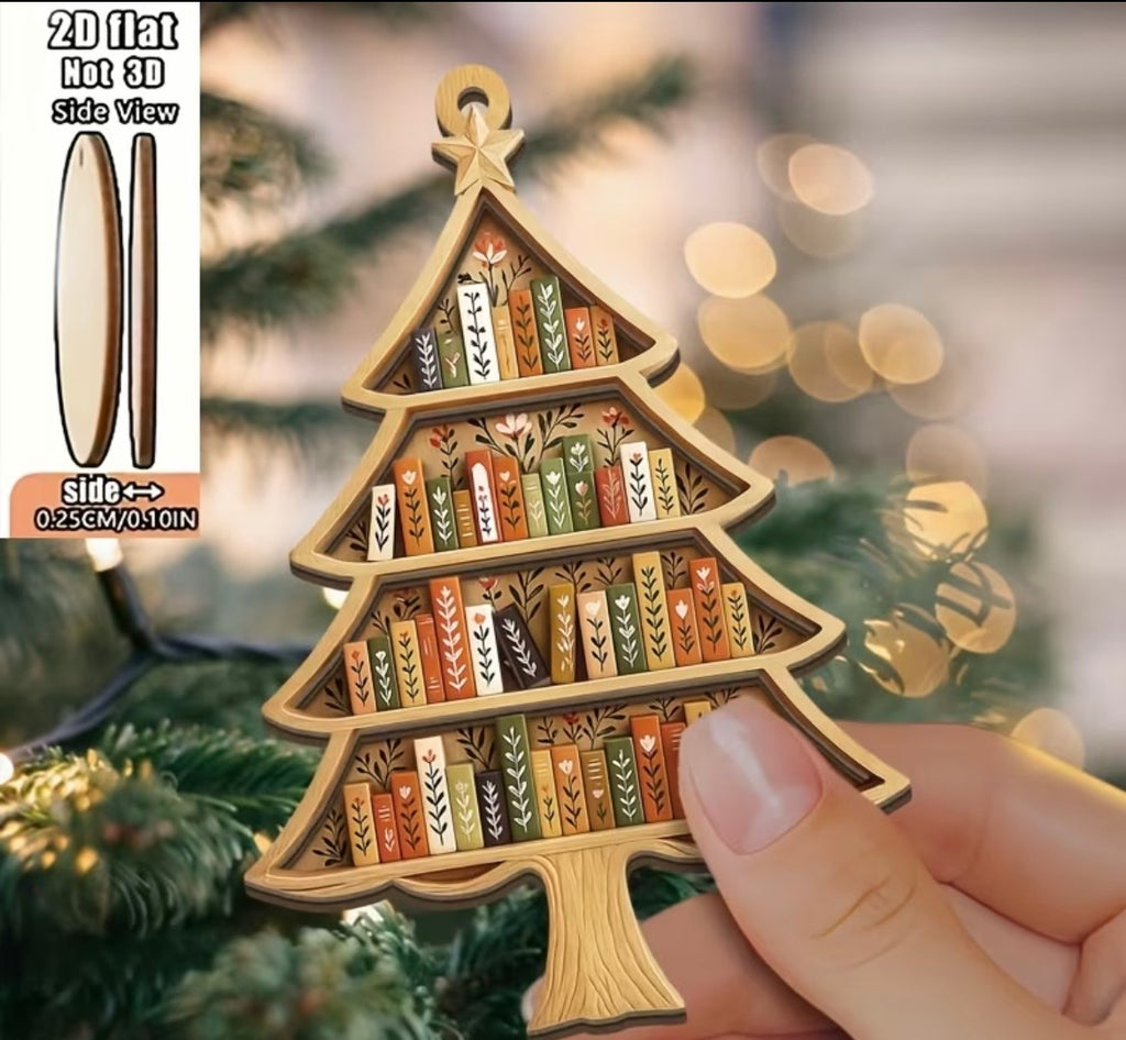 Christmas book lover hanging decorations