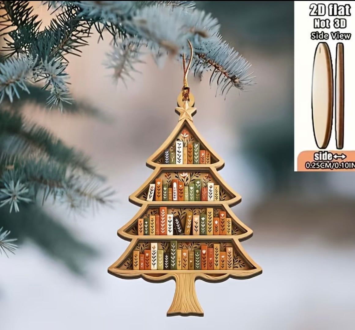Christmas book lover hanging decorations