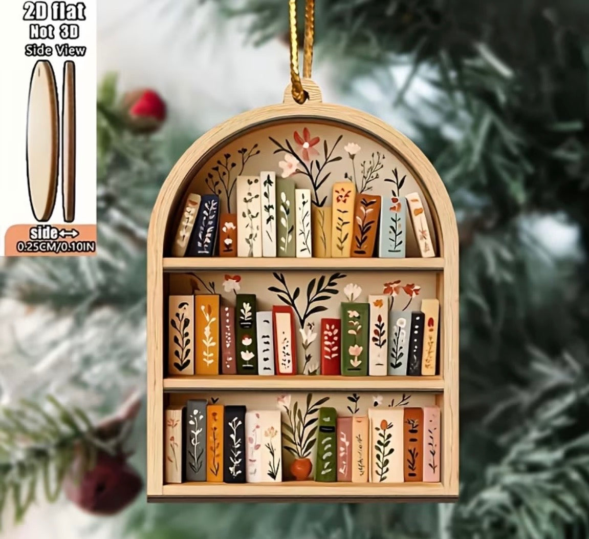 Christmas book lover hanging decorations