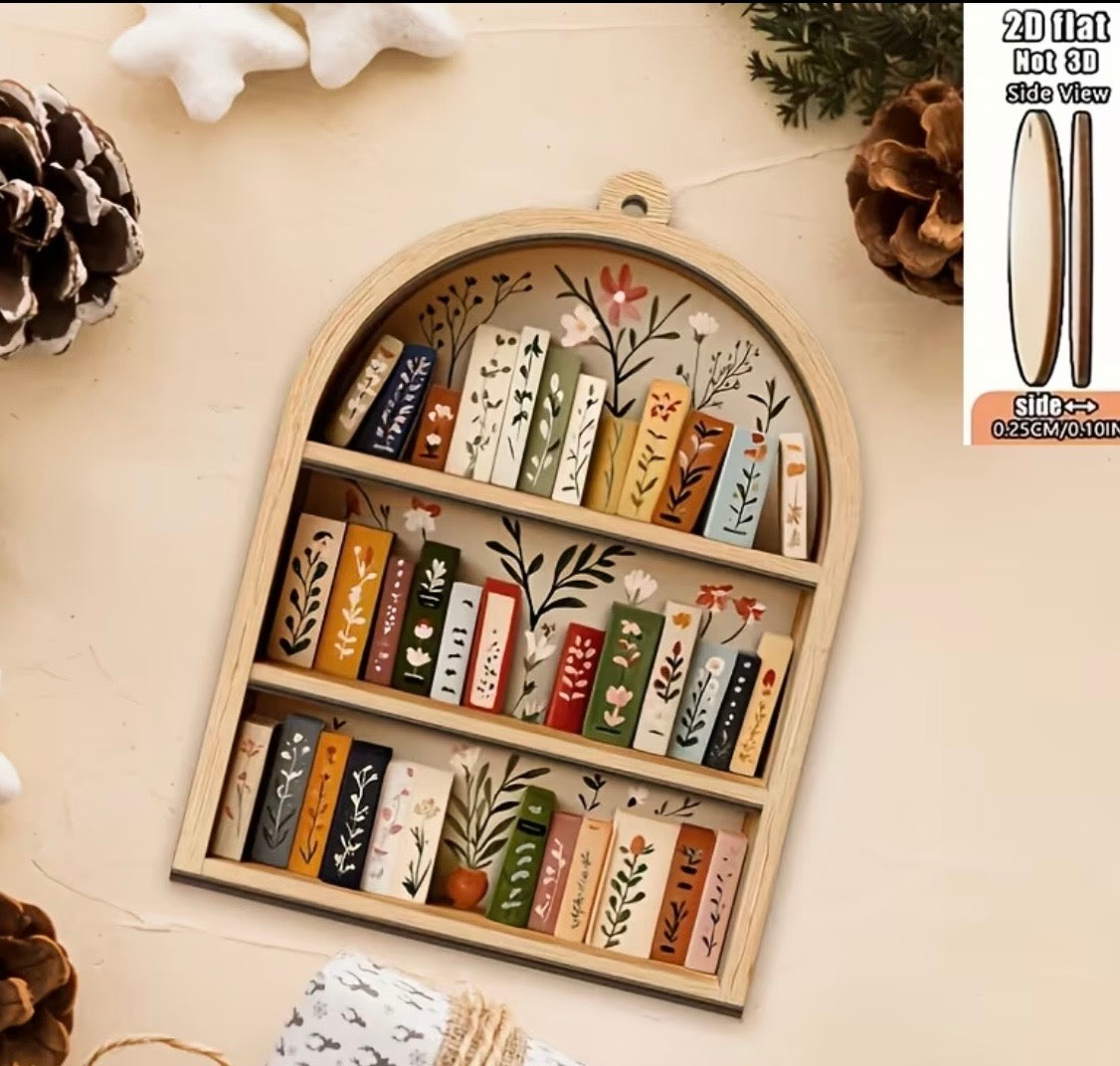 Christmas book lover hanging decorations