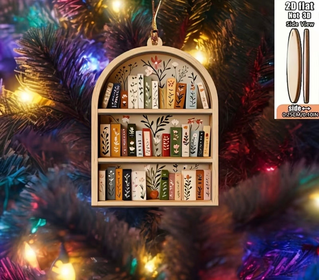 Christmas book lover hanging decorations