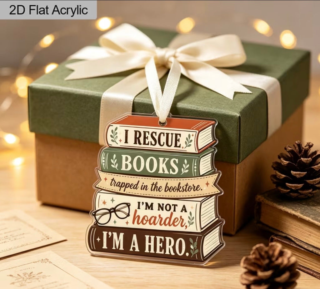 Christmas book lover hanging decorations
